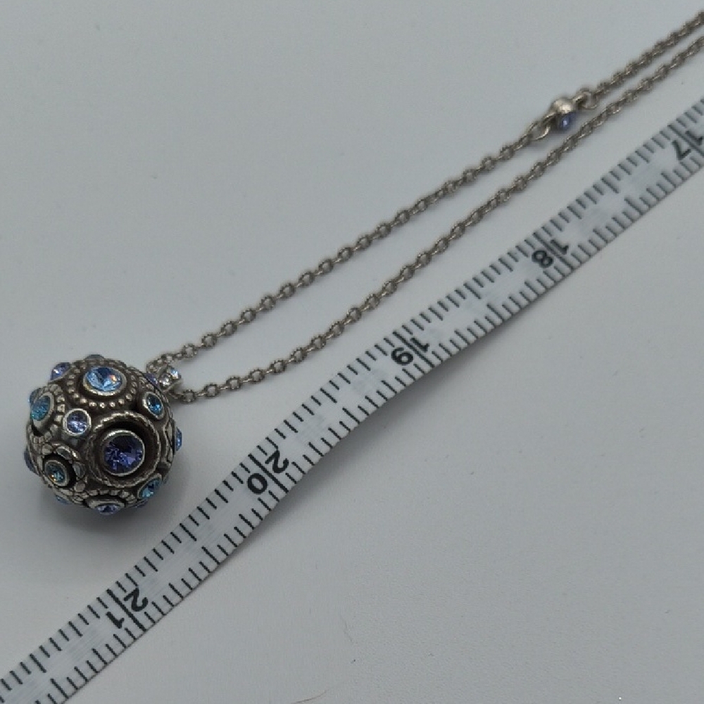 Brighton Halo Sphere Blue, Purple Silver Long Necklace - Picture 3 of 4